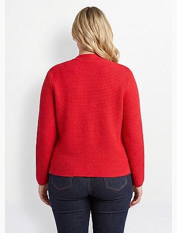 Gilet boutonné uni avec col manches longues - Afibel