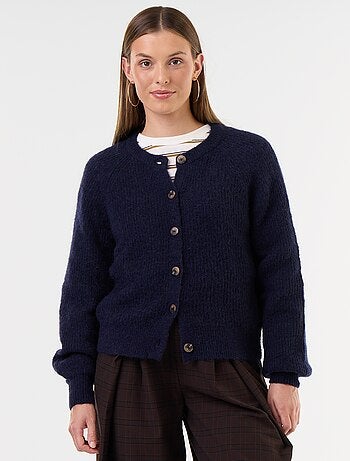 Gilet boutonnée en mohair et laine mélangé