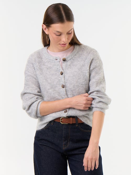 Gilet boutonnée en mohair et laine mélangé - Kiabi Gilet boutonnée en mohair et laine mélangé - Kiabi