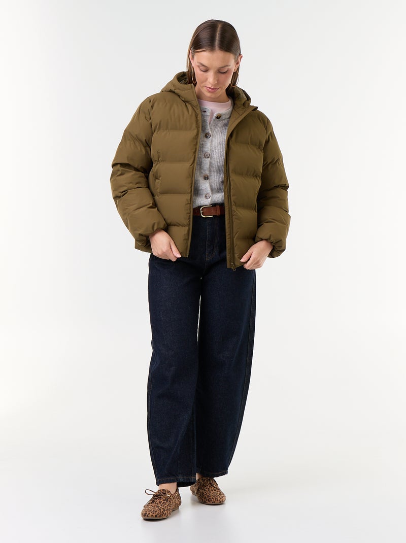 Gilet boutonnée en mohair et laine mélangé Gris - Kiabi