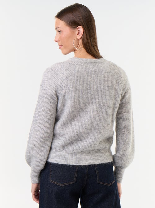 Gilet boutonnée en mohair et laine mélangé - Kiabi Gilet boutonnée en mohair et laine mélangé - Kiabi