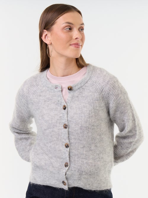 Gilet boutonnée en mohair et laine mélangé - Kiabi Gilet boutonnée en mohair et laine mélangé - Kiabi