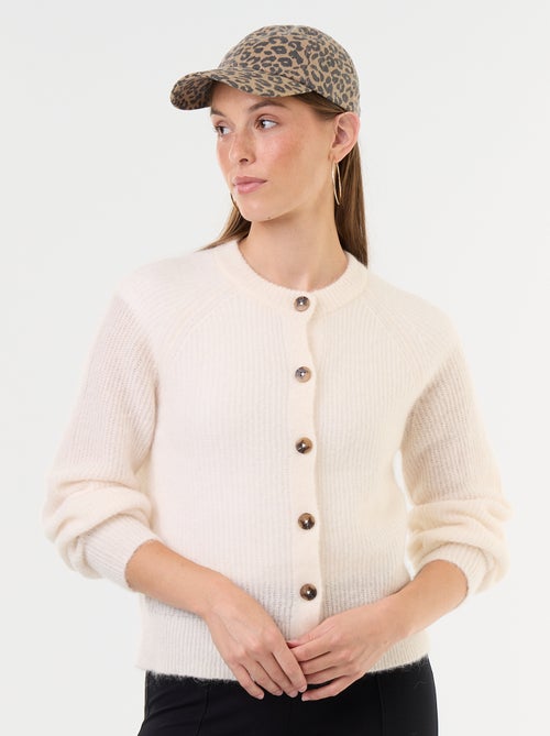 Gilet boutonnée en mohair et laine mélangé - Kiabi Gilet boutonnée en mohair et laine mélangé - Kiabi
