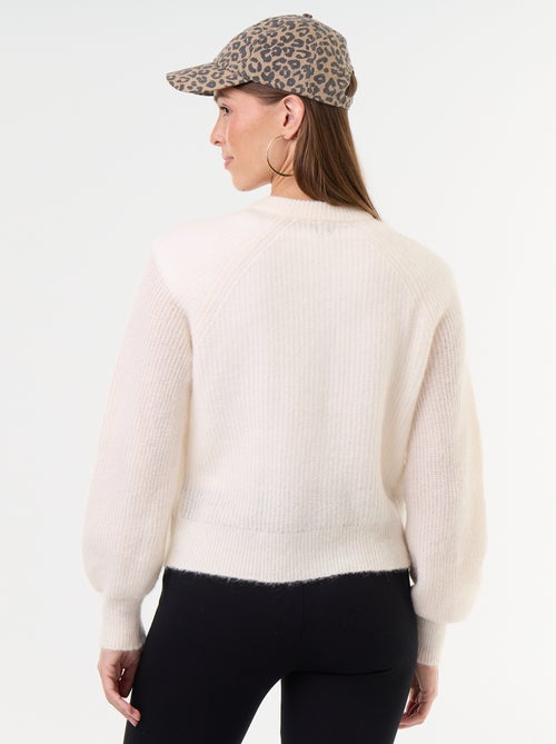 Gilet boutonnée en mohair et laine mélangé - Kiabi Gilet boutonnée en mohair et laine mélangé - Kiabi
