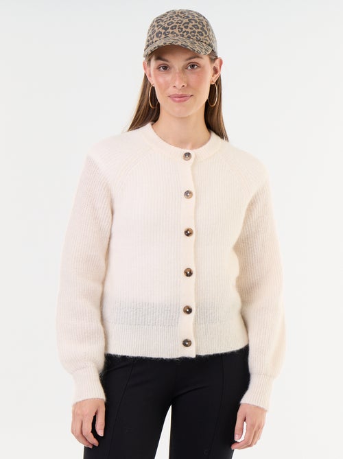 Gilet boutonnée en mohair et laine mélangé - Kiabi Gilet boutonnée en mohair et laine mélangé - Kiabi
