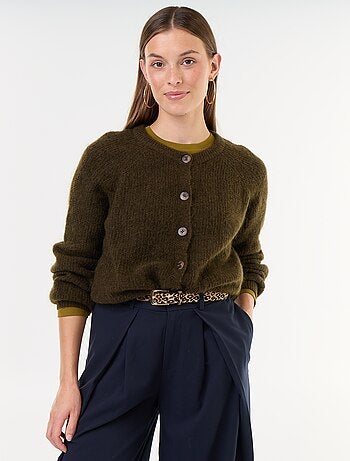 Gilet boutonnée en mohair et laine mélangé