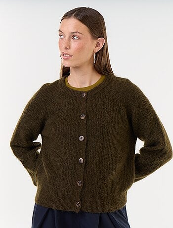 Gilet boutonnée en mohair et laine mélangé