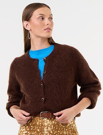 Gilet boutonnée en mohair et laine mélangé