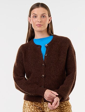 Gilet boutonnée en mohair et laine mélangé