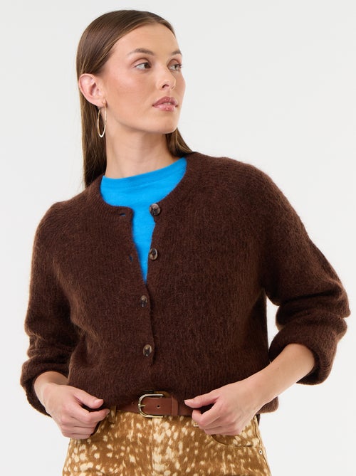 Gilet boutonnée en mohair et laine mélangé - Kiabi Gilet boutonnée en mohair et laine mélangé - Kiabi