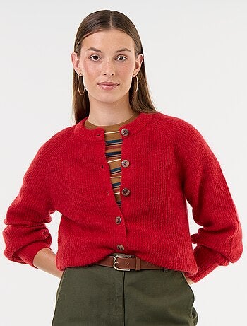 Gilet boutonnée en mohair et laine mélangé