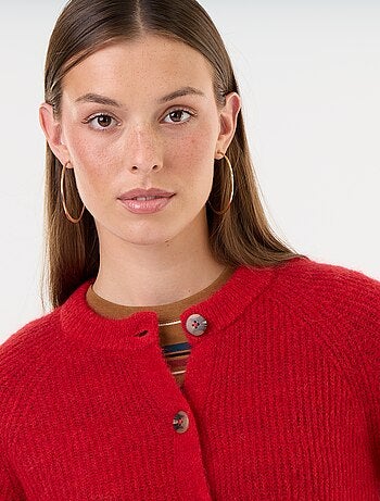 Gilet boutonnée en mohair et laine mélangé