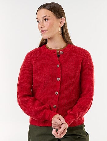 Gilet boutonnée en mohair et laine mélangé