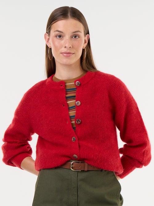 Gilet boutonnée en mohair et laine mélangé - Kiabi Gilet boutonnée en mohair et laine mélangé - Kiabi