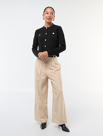 Gilet boutons dorés maille texturée