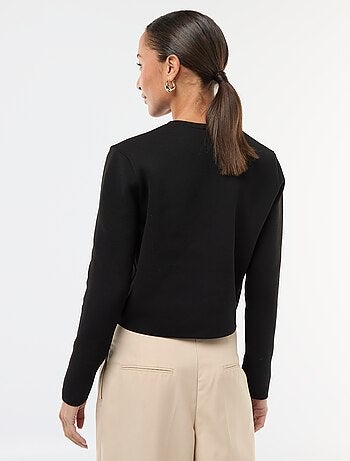 Gilet boutons dorés maille texturée