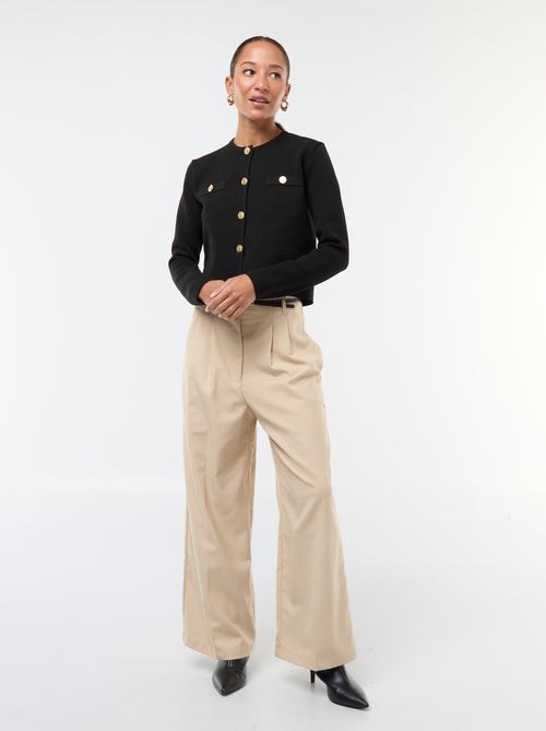 Gilet boutons dorés maille texturée - Kiabi