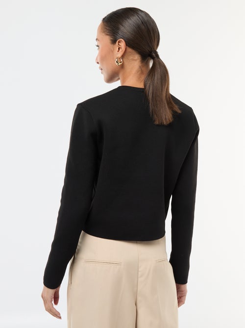 Gilet boutons dorés maille texturée - Kiabi