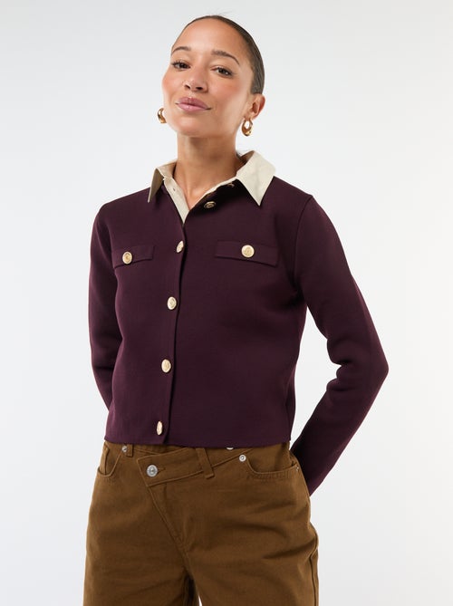 Gilet boutons dorés maille texturée - Kiabi