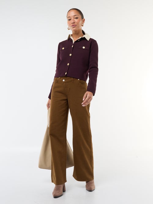 Gilet boutons dorés maille texturée - Kiabi