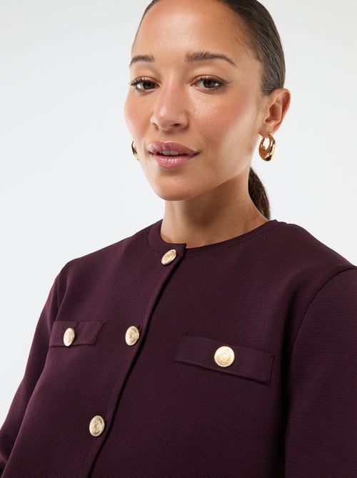 Gilet boutons dorés maille texturée - Kiabi