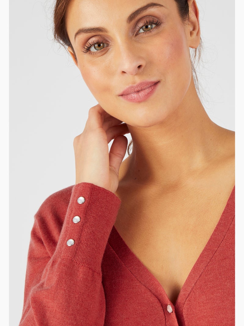 Gilet boutons fantaisie - Damart Rouge - Kiabi