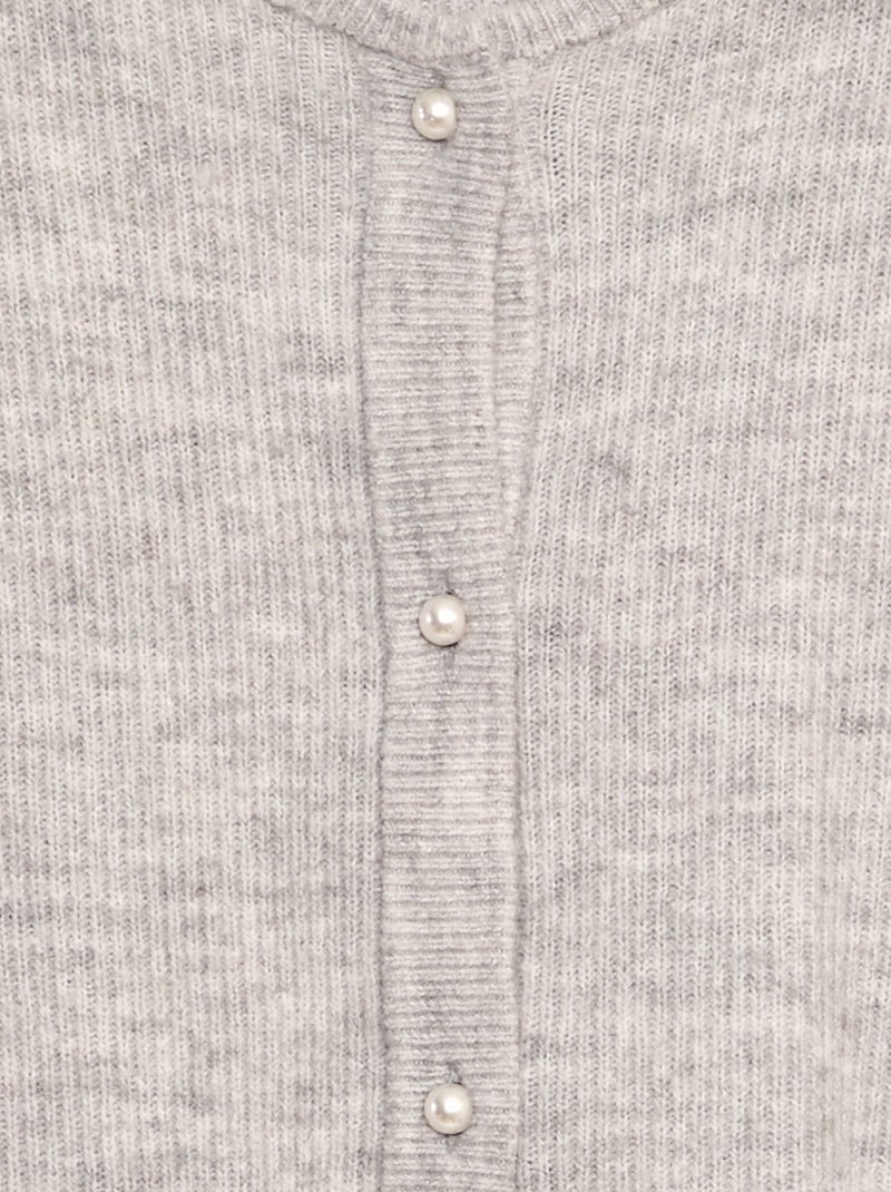 Gilet boutons perle 'JDY' Gris - Kiabi