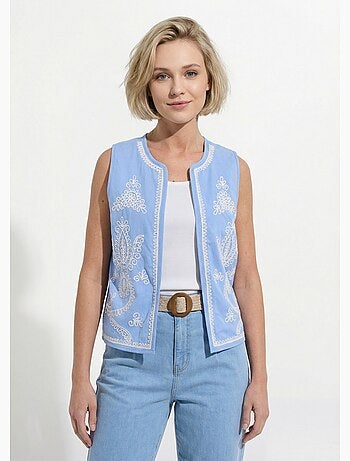 Gilet brodé sans manches - afibel