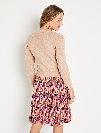 Gilet cache-coeur court tricot mousseux