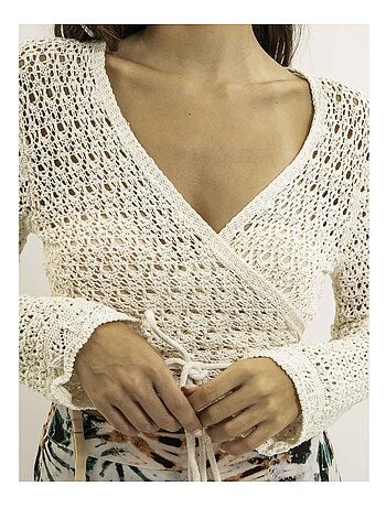 Gilet cache-coeur en crochet KASSIE