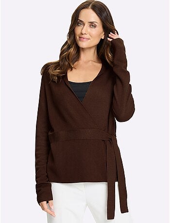 Gilet cache-cœur en tricot forme cache-cœur - taille standard - helline