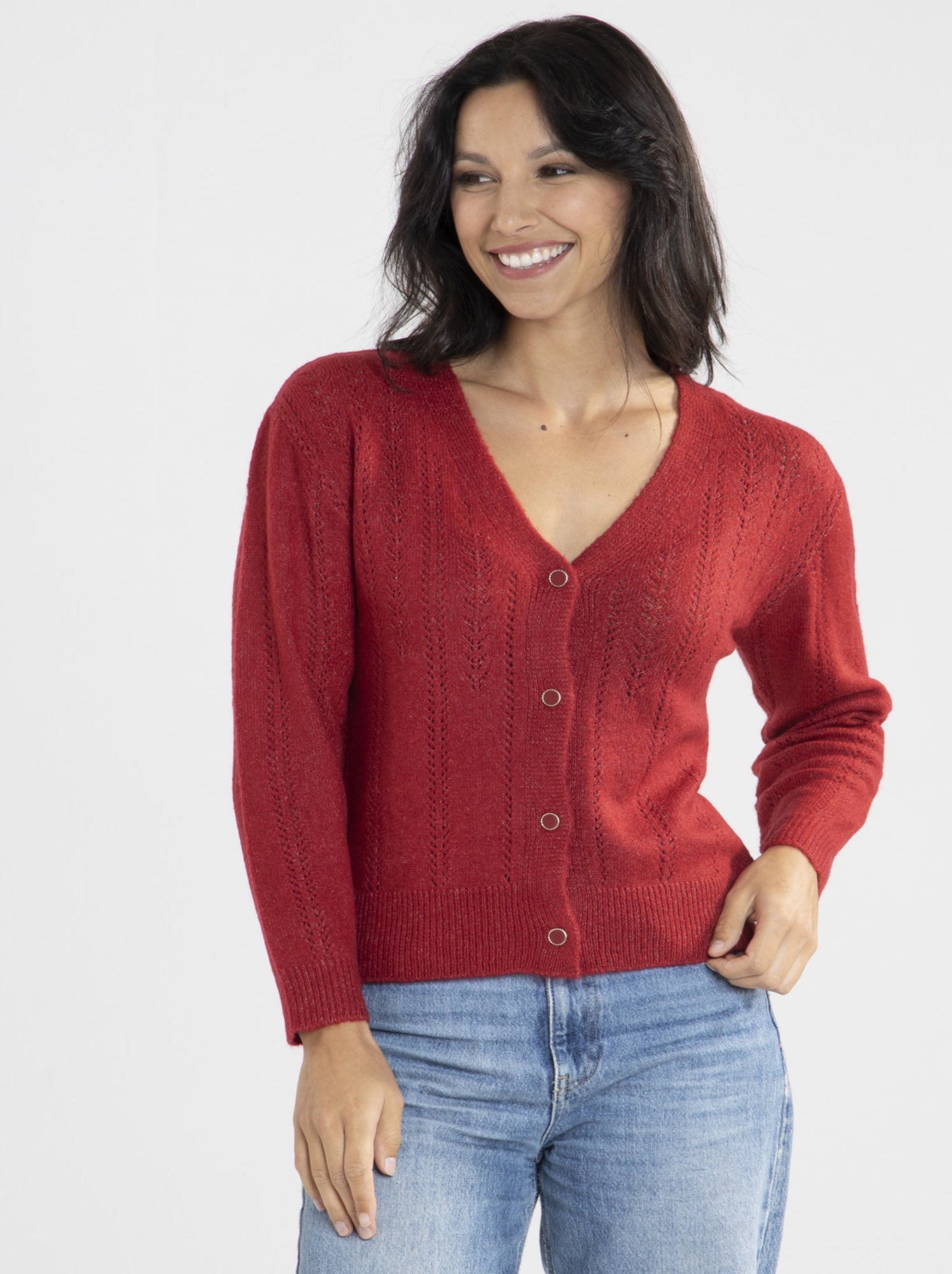 Gilet Long Bordeaux H&M – Taille 14 Ans (équivalent XS Fille) – Occasion Très Bon état