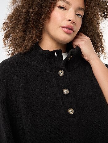 Gilet cape en maille grosse jauge