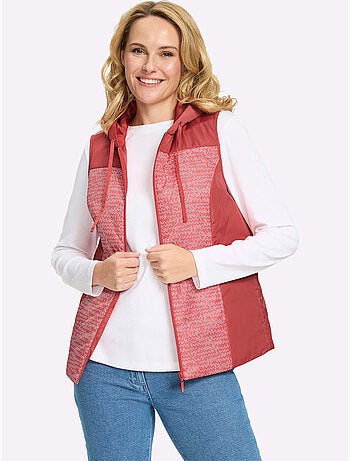 Gilet capuche avec coulisse et lien à nouer - taille standard - moda vilona