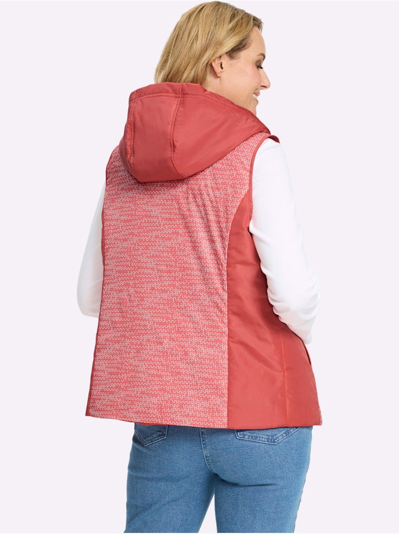 Gilet capuche avec coulisse et lien à nouer - taille standard - moda vilona Rose - Kiabi