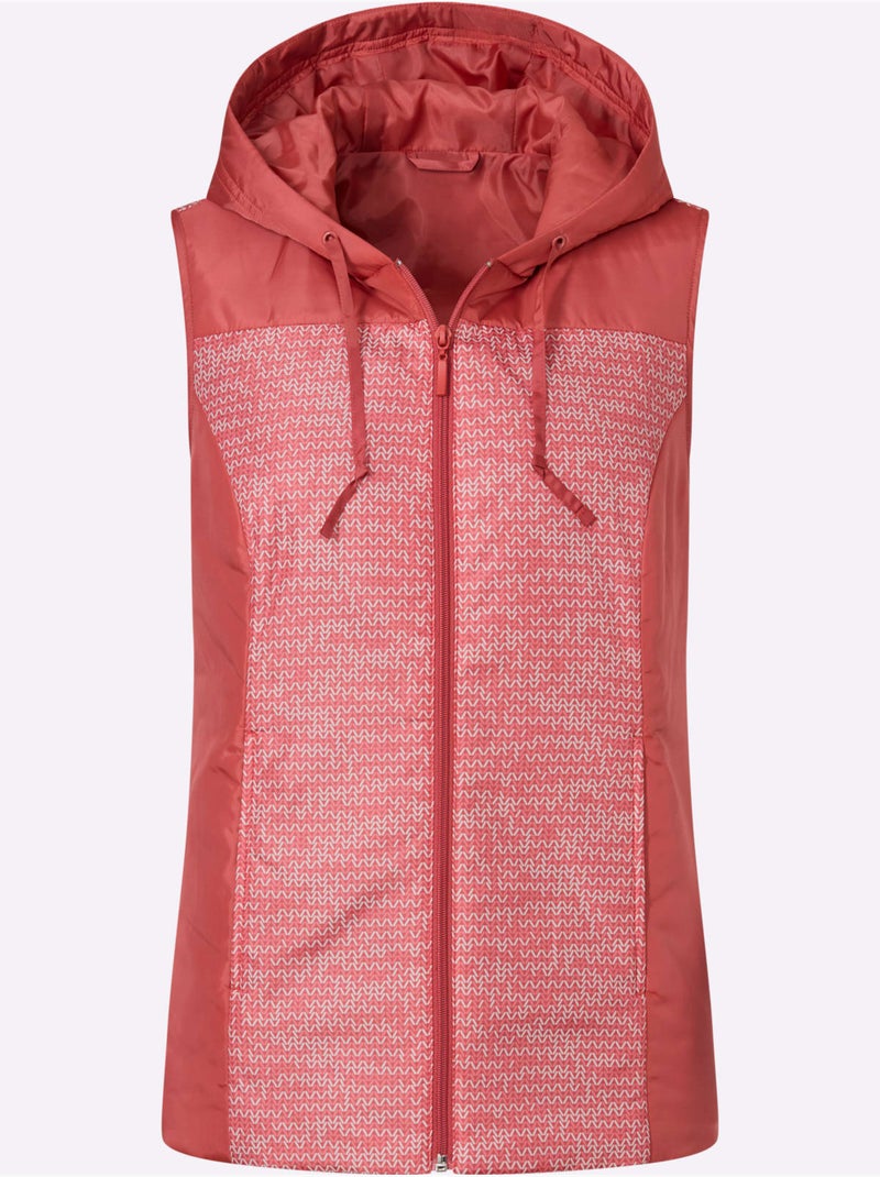Gilet capuche avec coulisse et lien à nouer - taille standard - moda vilona Rose - Kiabi