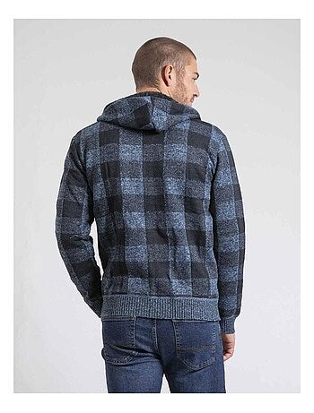 Gilet capuche carreaux doublé effet moutonné LAMACAO