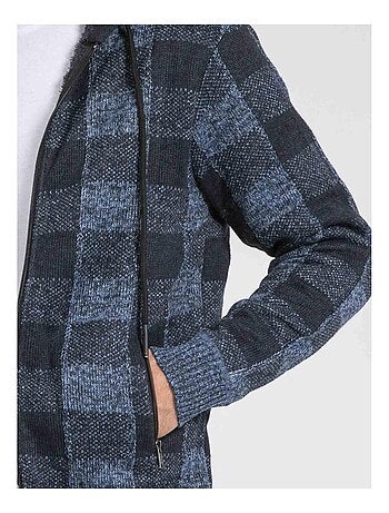 Gilet capuche carreaux doublé effet moutonné LAMACAO
