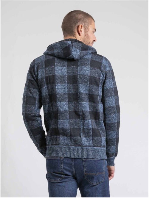 Gilet capuche carreaux doublé sherpa LAMACAO - Kiabi