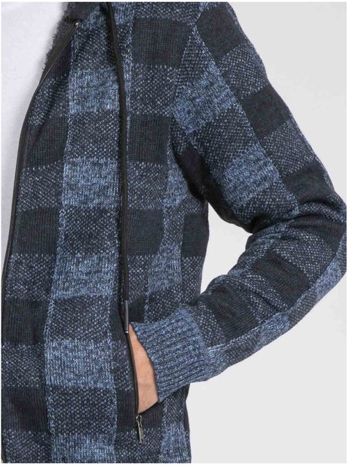 Gilet capuche carreaux doublé sherpa LAMACAO - Kiabi