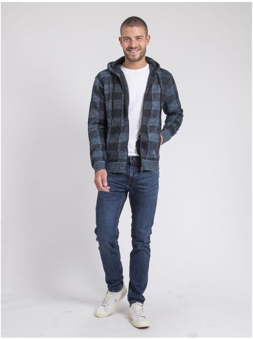 Gilet capuche carreaux doublé sherpa LAMACAO - Kiabi