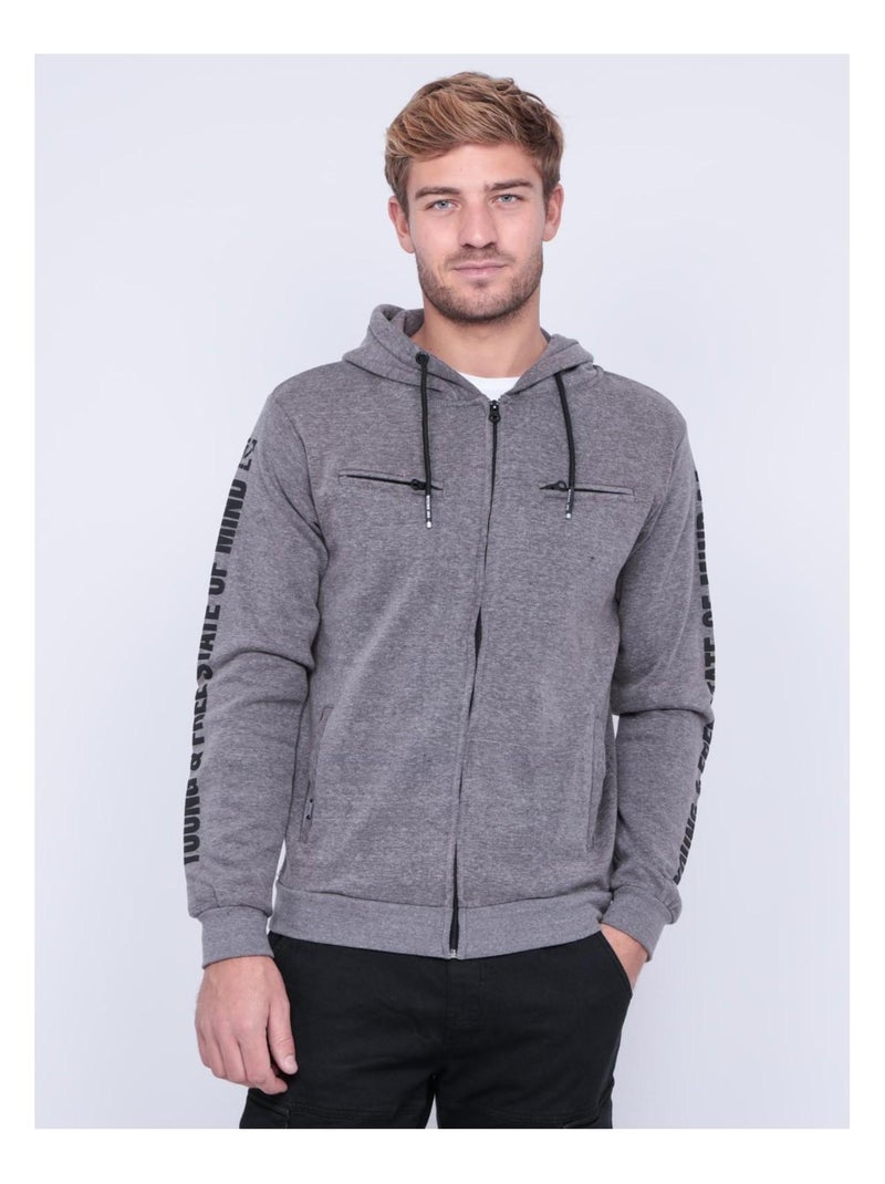Gilet capuche WASTEN Gris - Kiabi