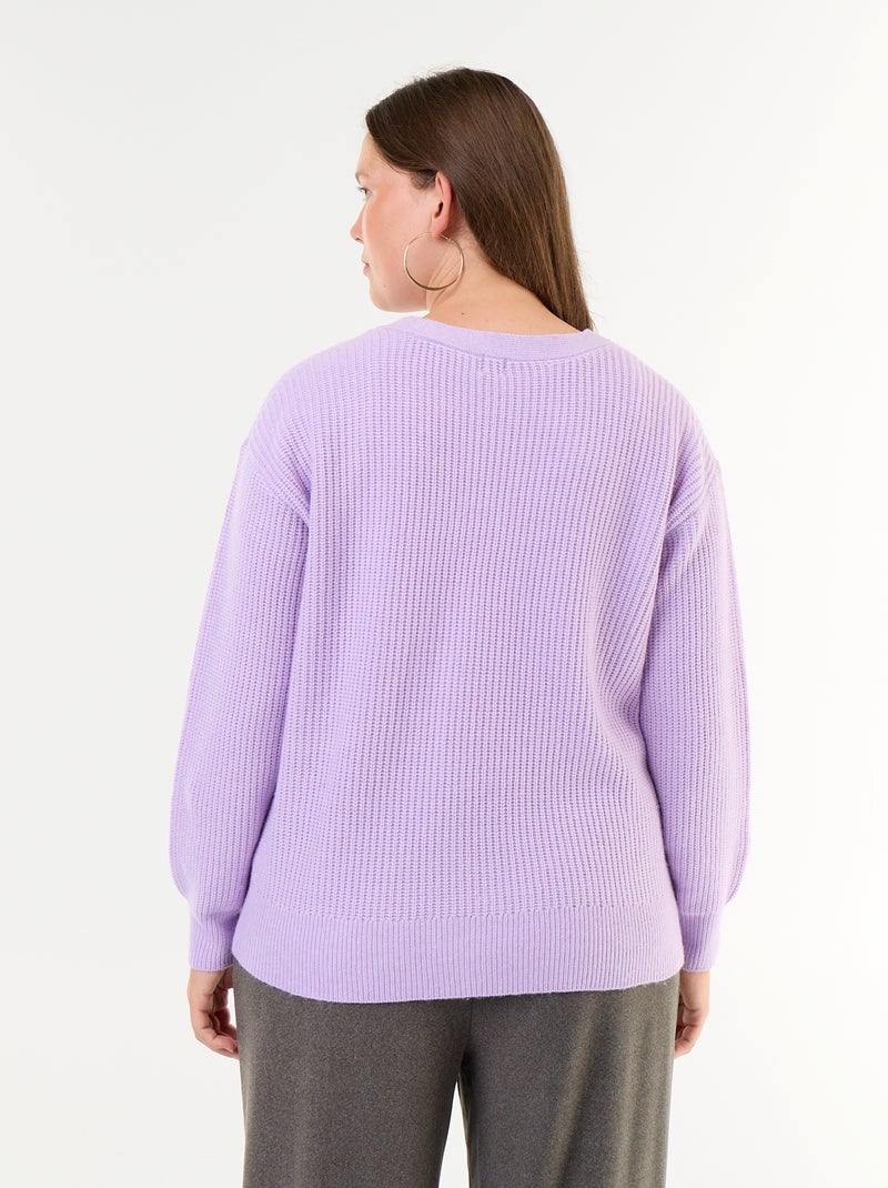 Gilet cardigan à encolure V Violet - Kiabi