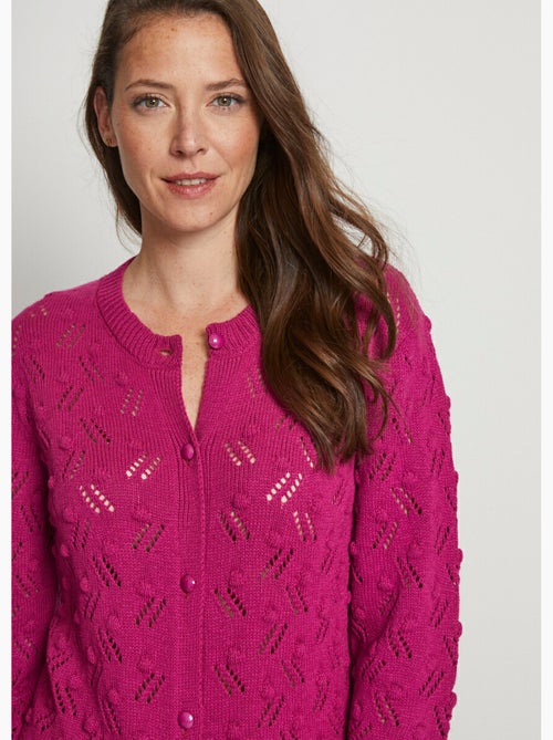 Gilet cardigan boutonné court maille boules - Afibel - Kiabi Gilet cardigan boutonné court maille boules - Afibel - Kiabi