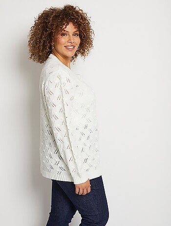 Gilet cardigan boutonné court maille boules