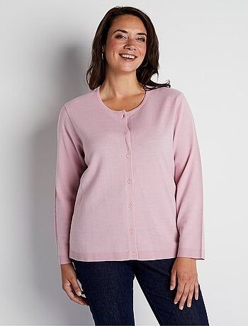 Gilet cardigan boutonné court uni - Afibel