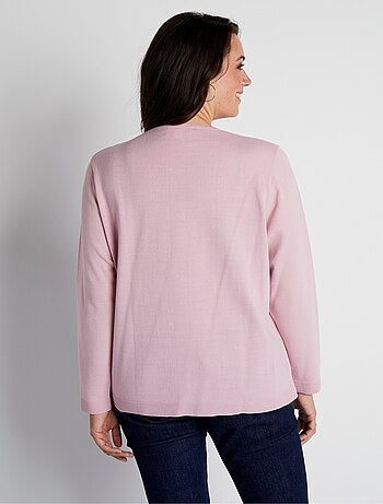 Gilet cardigan boutonné court uni - Afibel