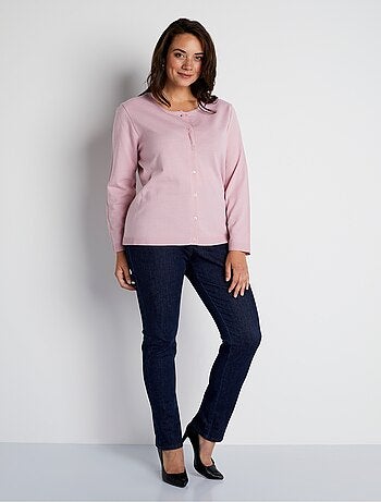 Gilet cardigan boutonné court uni - Afibel