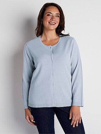 Gilet cardigan boutonné court uni