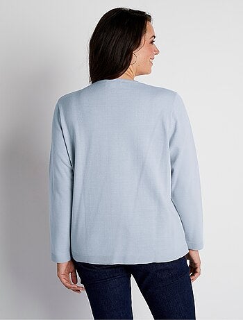 Gilet cardigan boutonné court uni